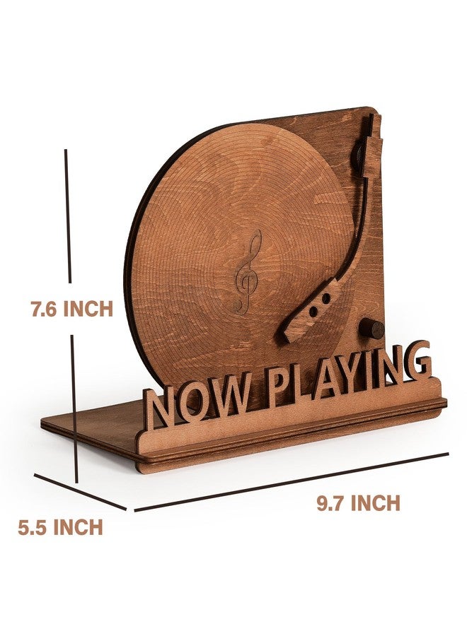 BS-VOG Now Playing Vinyl Record Stand, Tabletop Wooden Record Holder, Now Spinning Vinyl Stand Storage for Albums Magazine, Vintage Album Display Organizer Rack for LP Enthusiast - Image 4